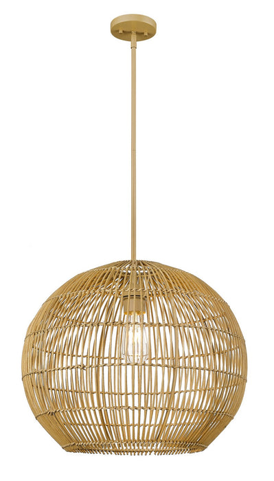 Acclaim Lighting IN20006WK One Light Pendant, Tan Metal with Camel Rattan
