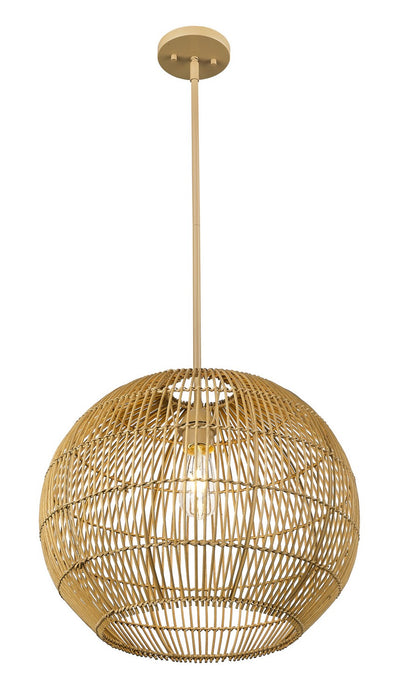 Acclaim Lighting IN20006WK One Light Pendant, Tan Metal with Camel Rattan