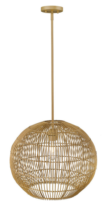 Acclaim Lighting IN20006WK One Light Pendant, Tan Metal with Camel Rattan