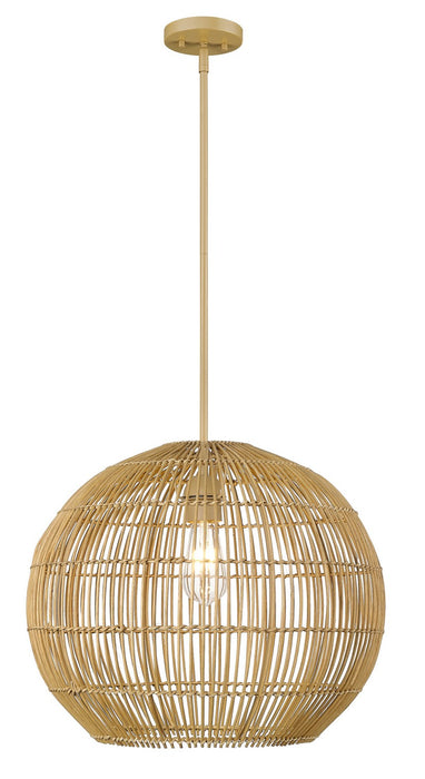 Acclaim Lighting IN20006WK One Light Pendant, Tan Metal with Camel Rattan