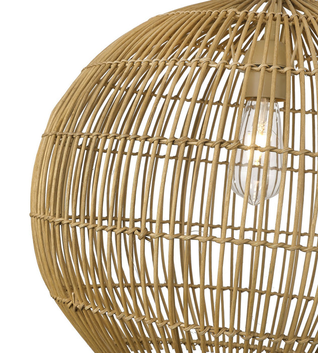 Acclaim Lighting IN20006WK One Light Pendant, Tan Metal with Camel Rattan