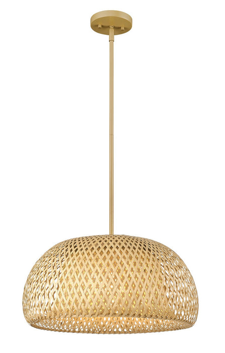 Acclaim Lighting IN20007WK One Light Pendant, Tan Metal with Natural Bamboo