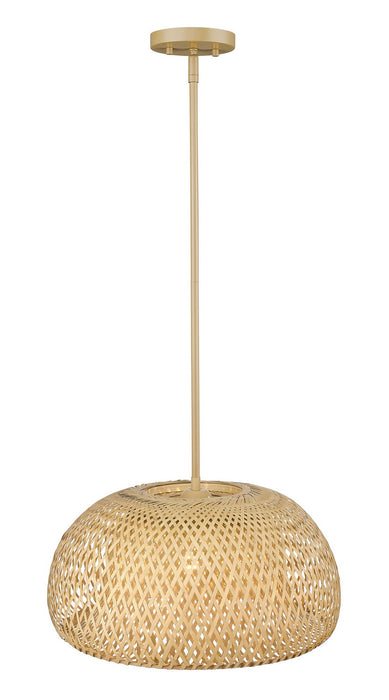 Acclaim Lighting IN20007WK One Light Pendant, Tan Metal with Natural Bamboo