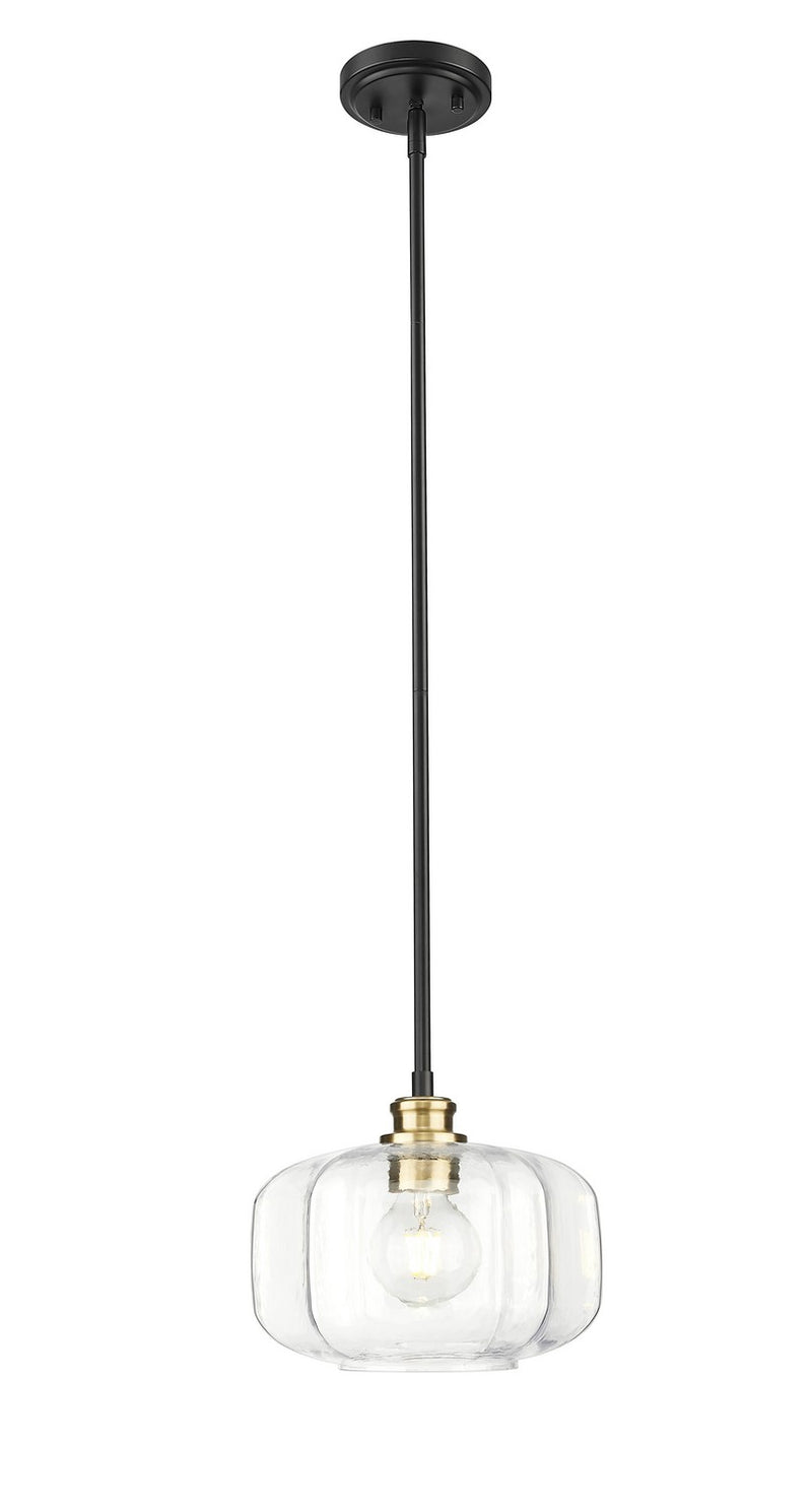 Acclaim Lighting IN20033BK One Light Pendant, Matte Black and Brass