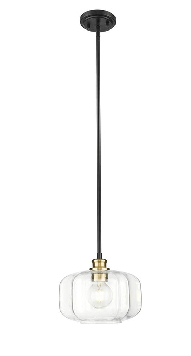 Acclaim Lighting IN20033BK One Light Pendant, Matte Black and Brass