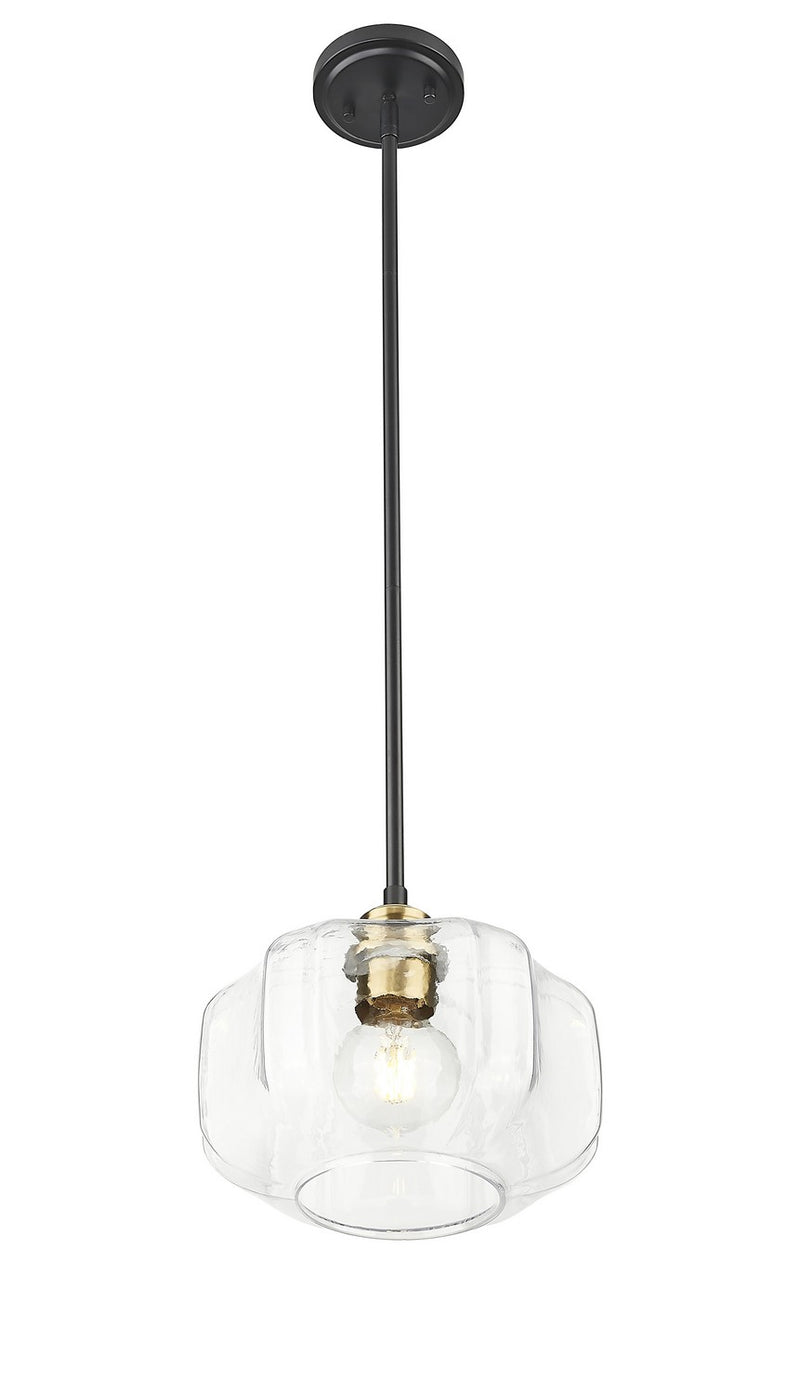 Acclaim Lighting IN20033BK One Light Pendant, Matte Black and Brass