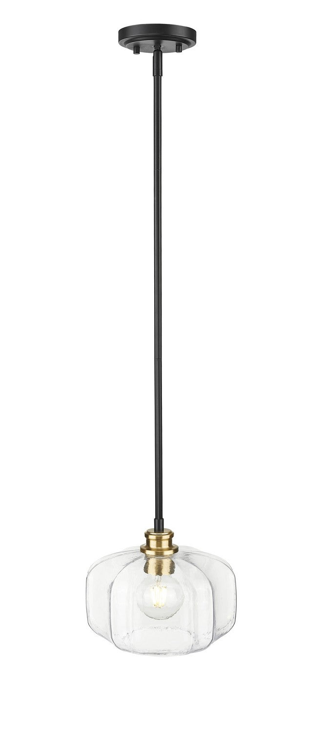 Acclaim Lighting IN20033BK One Light Pendant, Matte Black and Brass