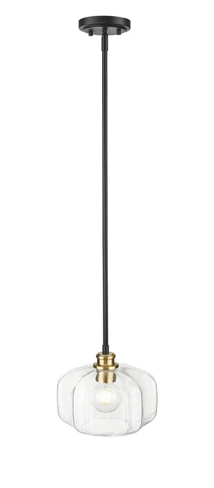 Acclaim Lighting IN20033BK One Light Pendant, Matte Black and Brass