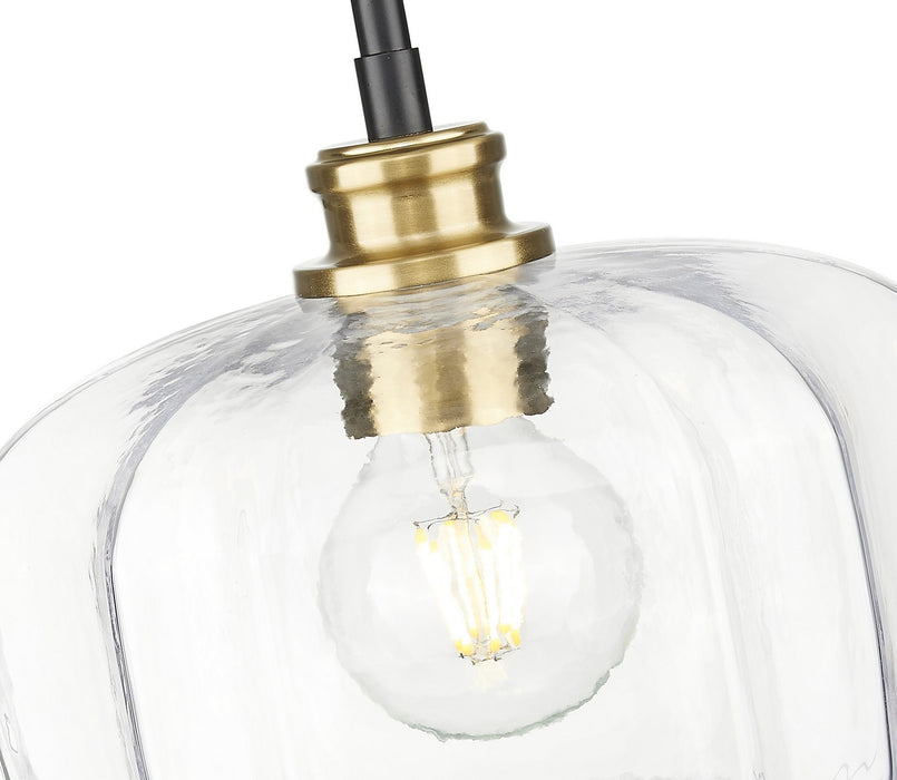 Acclaim Lighting IN20033BK One Light Pendant, Matte Black and Brass