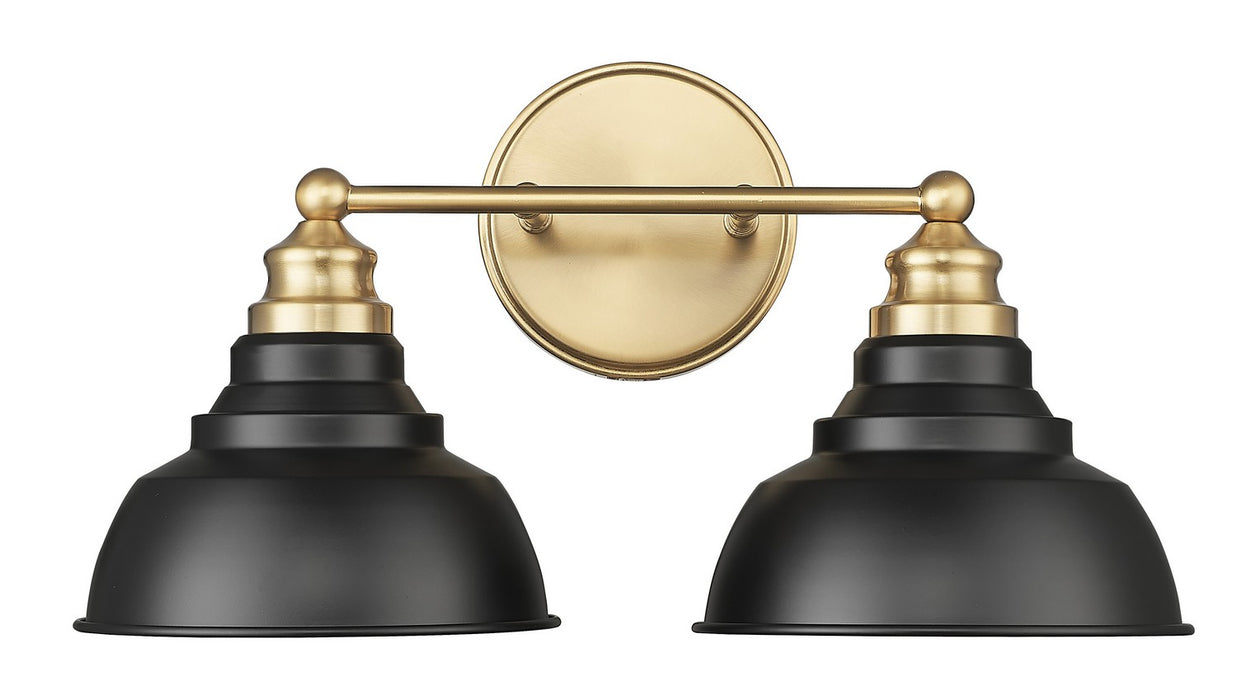 Acclaim Lighting IN40027BK Two Light Vanity, Matte Black and Brass