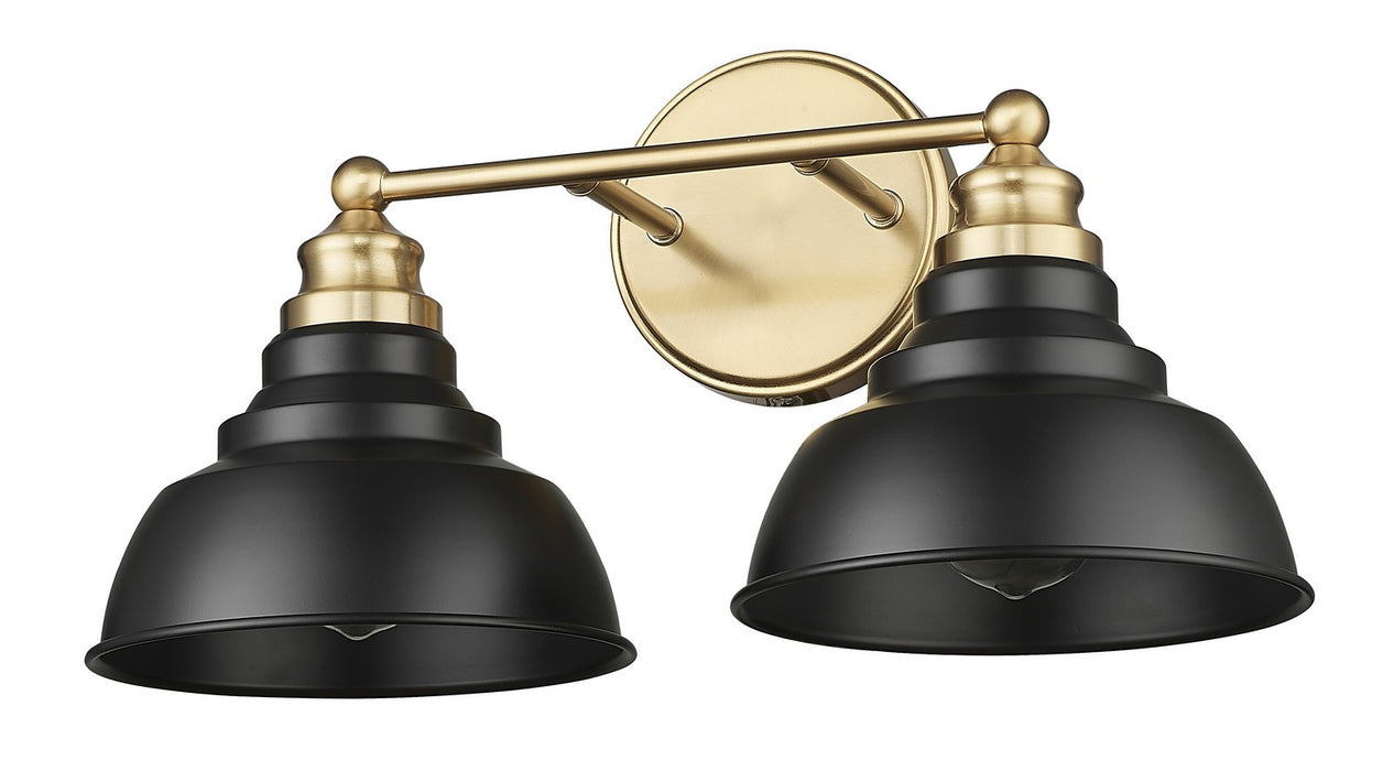Acclaim Lighting IN40027BK Two Light Vanity, Matte Black and Brass