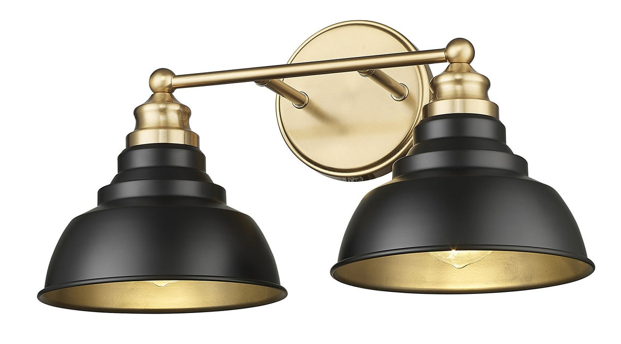 Acclaim Lighting IN40027BK Two Light Vanity, Matte Black and Brass