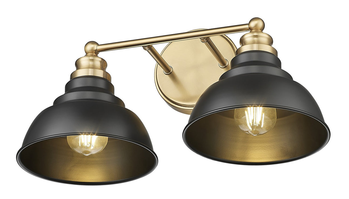 Acclaim Lighting IN40027BK Two Light Vanity, Matte Black and Brass