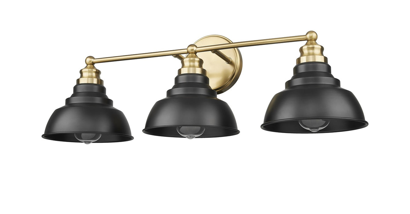 Acclaim Lighting IN40028BK Three Light Vanity, Matte Black and Brass