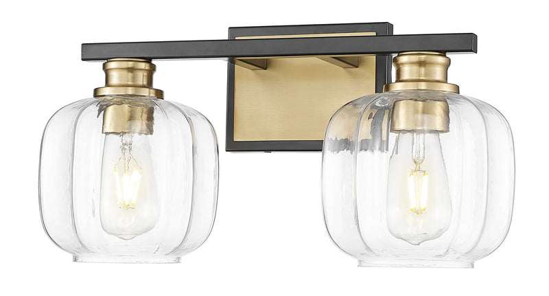 Acclaim Lighting IN40031BK Two Light Vanity, Matte Black and Brass