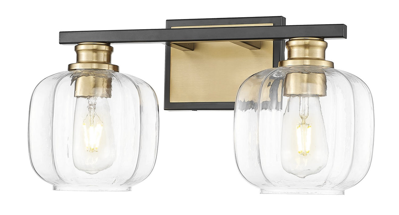 Acclaim Lighting IN40031BK Two Light Vanity, Matte Black and Brass