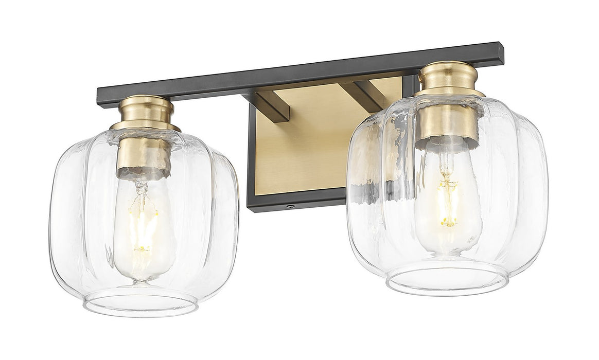 Acclaim Lighting IN40031BK Two Light Vanity, Matte Black and Brass