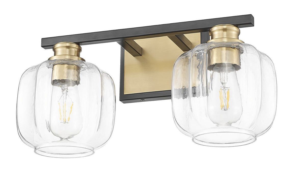 Acclaim Lighting IN40031BK Two Light Vanity, Matte Black and Brass