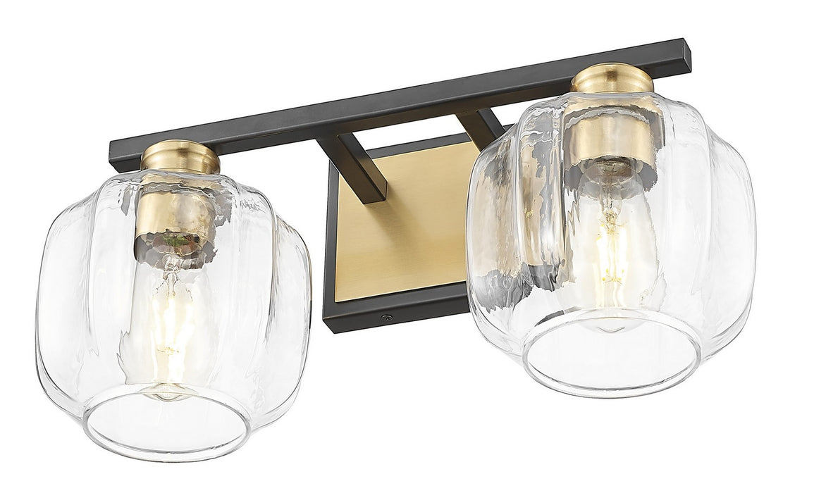 Acclaim Lighting IN40031BK Two Light Vanity, Matte Black and Brass