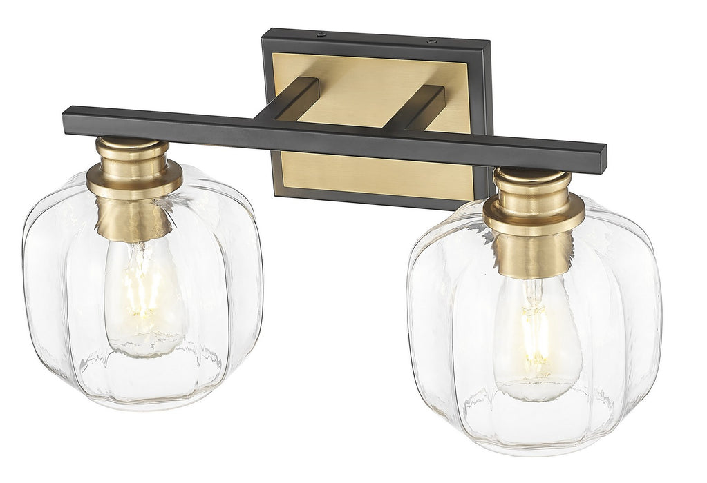Acclaim Lighting IN40031BK Two Light Vanity, Matte Black and Brass