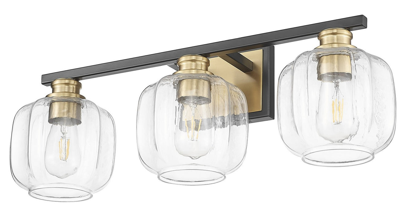 Acclaim Lighting IN40032BK Three Light Vanity, Matte Black and Brass