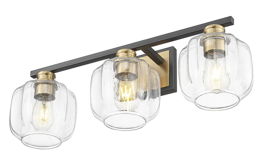 Acclaim Lighting IN40032BK Three Light Vanity, Matte Black and Brass