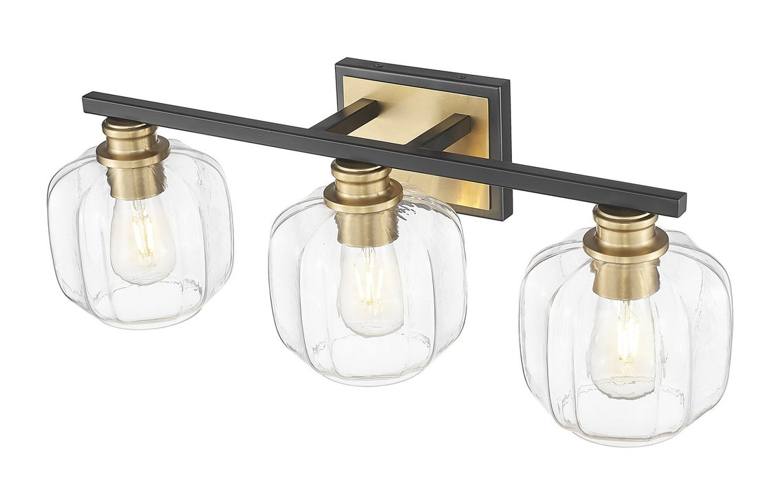 Acclaim Lighting IN40032BK Three Light Vanity, Matte Black and Brass
